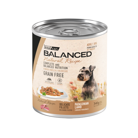Pack 12 Vitalcan Natural Recipe Perro Adulto Delicados Filetes – Cordero – 340 g