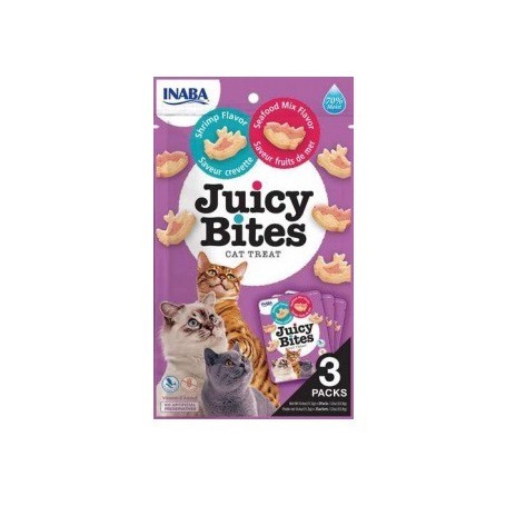 Golosinas Juicy Bites Cat Shrimp & Seafood Mix Treat 34 grs