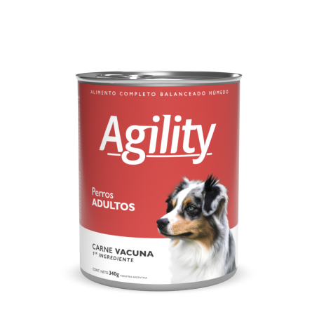 Pack 12 Latas Agility Perro Adulto Vacuno 340 Grs