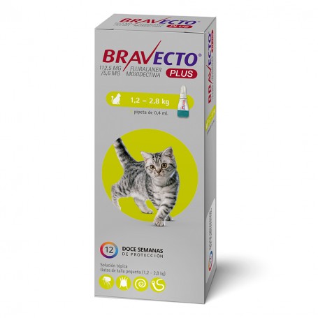 Bravecto Plus 1,2 a 2,8 kg
