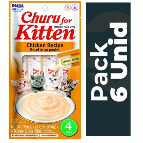 Pack 6 Golosina Churu Kitten Chicken Recipe x 4 unds