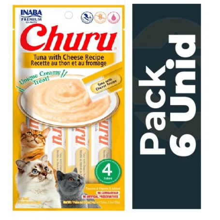 Pack 6 Golosina Churu Gato Atún con Queso x 4 unds