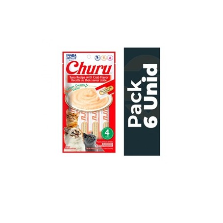 Pack 6 Golosina Churu Gato Atún con Cangrejo