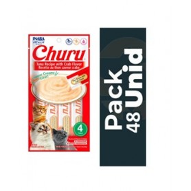 Pack 6 Golosina Churu Gato Atun Con Cangrejo