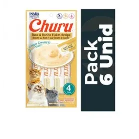 Pack 6 Golosina Churu Gato Atún con Hojuelas de Bonito 56 grs 42801...