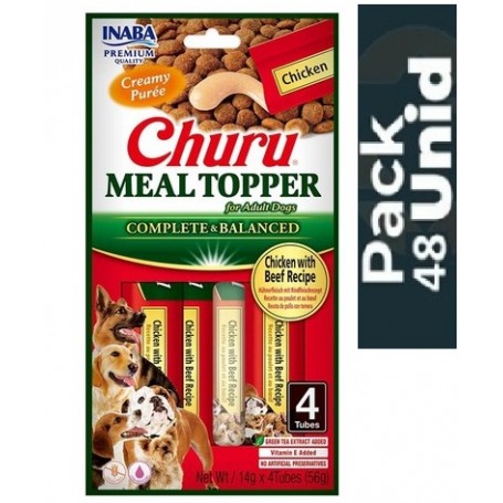 Pack 48 Golosina Churu Perro Meal Topper Pollo y Carne
