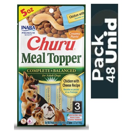 Pack 48 Golosina Churu Perro Meal Topper Pollo y Queso