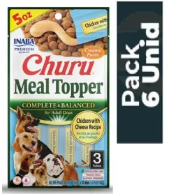 Pack 6 Golosina Churu Perro Meal Topper Pollo y Queso 56grs 42782 1...