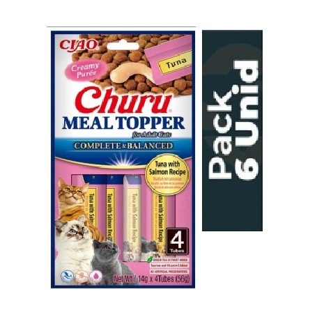 Pack 6 Golosina Churu Gato Meal Topper Atún Y Salmón