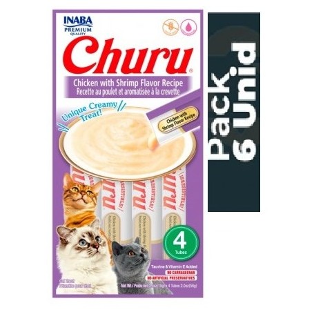 Pack 6 Golosinas Ciao Churu Pollo con Camaron