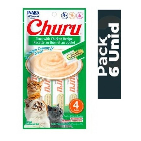 Pack 6 Golosinas Ciao Churu Atún con Pollo 56grs