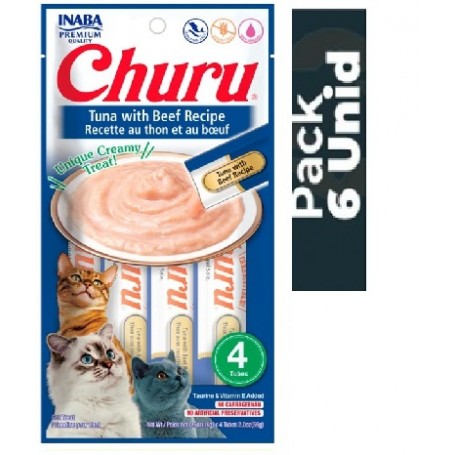 Pack 6 Golosina Churu Gato Atún con Carne