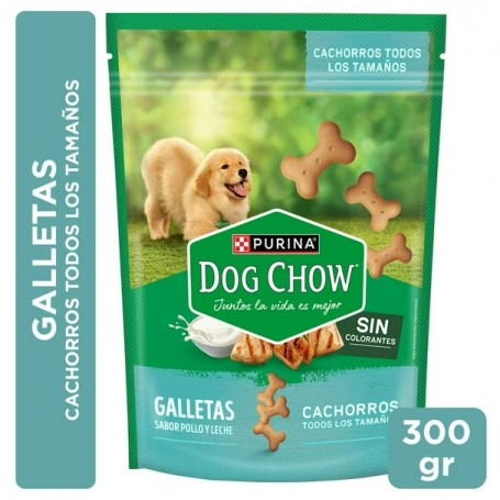 Galleta Dog Chow Perro Cachorro Pollo y Leche 300grs