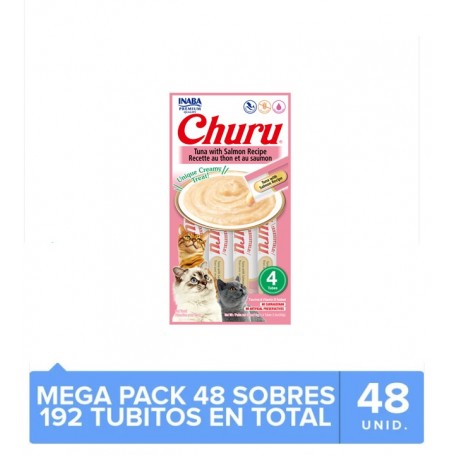 Pack 48 Golosinas Ciao Churu Atún con Salmon 56grs