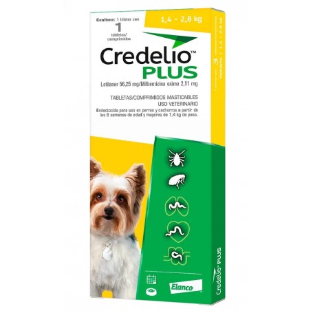 Credelio Plus Perros 1.4 a 2.8 Kg 1 Comprimido
