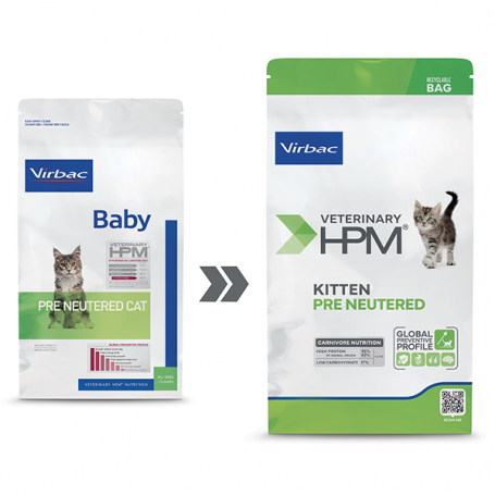 Alimento HPM Virbac Cat Baby Pre Neutered 1.5kg
