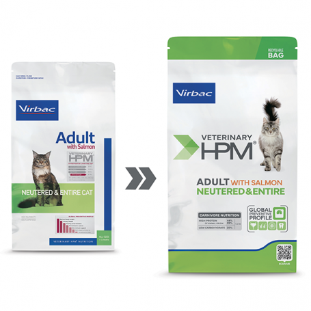 Alimento HPM Cat Salmon Neutered & Entire 3 kg