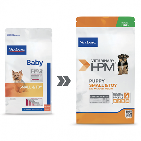 Alimento HPM Virbac Dog Baby Small & Toy 1.5 kg.