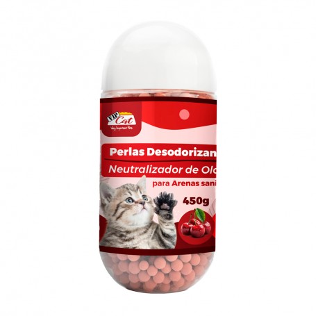 VIP CAT Perlas Desodorizantes para Arena – Aroma Cereza 450 g