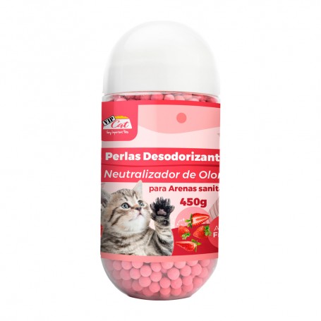 VIP CAT Perlas Desodorizantes para Arena – Aroma Frutilla 450 g