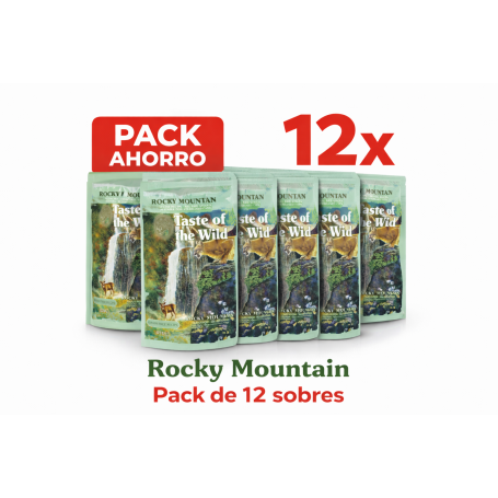 Pack 12 uds Pouch Taste Of The Wild Rocky Mountain Gato 85grs