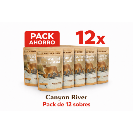 Pack 12 uds Pouch Taste Of The Wild Canyon River Gato 85grs