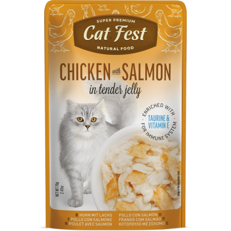 Cat Fest Filete de Pollo con Salmón en gelatina Chicken with salmon