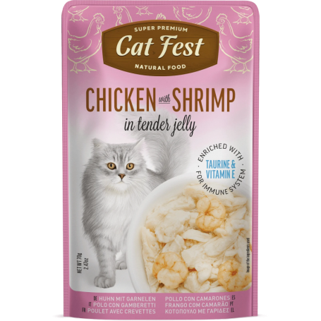 Cat Fest Filete de Pollo con Camarón en gelatina Chicken with shrimp
