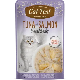 Cat Fest Filtes de Atún con Salmón en gelatina Tuna with salmon