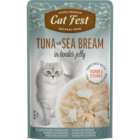 Cat Fest Filtes de Atún con Dorado en gelatina Tuna with sea bream