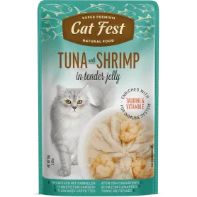 Cat Fest Filtes de Atún con Camarón en gelatina Tuna with shrimp