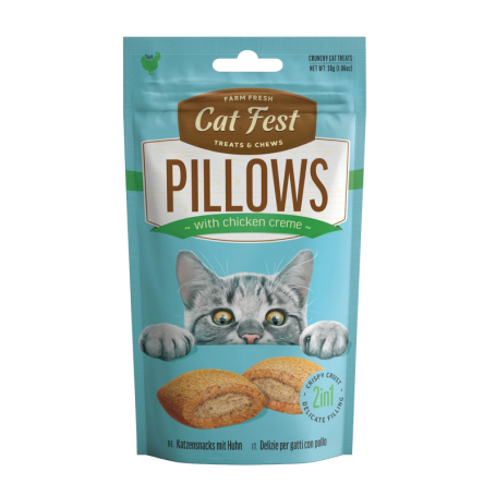 Cat Fest Snack relleno de crema de Pollo para gatos Crunchy Pillow chicken creme for cat