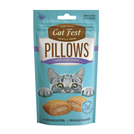 Cat Fest Snack relleno de crema de Cangrejo para gatos Crunchy Pillow crab creme for cat