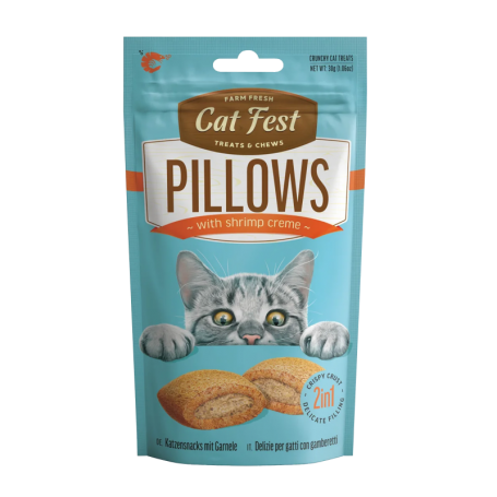 Cat Fest Snack relleno de crema de Camarón para gatos Crunchy Pillow shrimp creme for cat