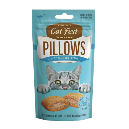 Cat Fest Snack relleno de crema de Salmón para gatos Crunchy Pillow with salmon creme