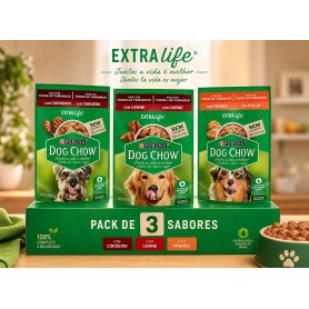 Pack 20 Pouch de 100 g Dog Chow Mix 3 Sabores Surtidos