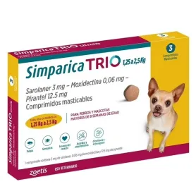 Simparica Trio 1.25 - 2.5 Kg Por 3 Comprimidos 43042 19,990.00