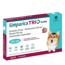 Simparica Trio 10 - 20 Kg Por 1 Comprimidos