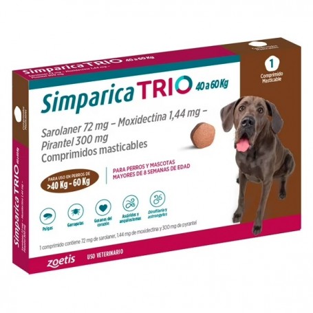 Simparica Trio 40 - 60 Kg Por 3 Comprimidos