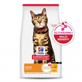 Hills Science Diet Adult Light, alimento saludable bajo en calorías para gato adulto 3.2Kg