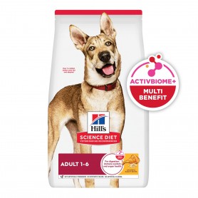 Hills Science Diet Adult, alimento saludable perro adulto para pelaje, sabor pollo 15Kg