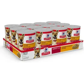 Pack 12 Hills Science Diet Adult, Alimento húmedo en lata para perr...