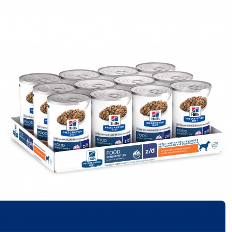 Pack 12 Hills Prescription Diet alimento húmedo para perro z/d Sensibilidades Alimentarias 369g