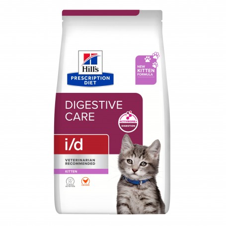 Hills Prescription Diet i/d Kitten, Cuidado Digestivo, Alimento Seco para Gatito, 1.9 Kg