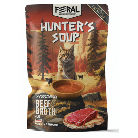 Feral Hunter´s Sopa Gato Carne Vacuno Pouch 40 gr