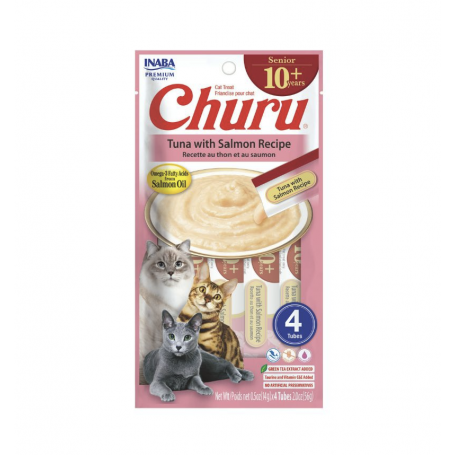 Pack 6 Churu Cat Senior 10+ Atun y Salmon 14 gr