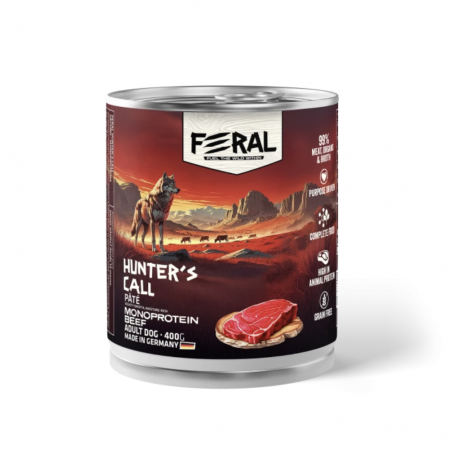 Pack 6 Feral Alimento Humedo Perro Adulto Monoproteina Carne Vacuno 400 gr