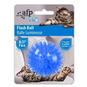 Pelota azul para gatos con luz 