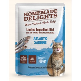 Homemade Delights Atlantic Sardine Adult Cat 100 g – Pack 12 Sobres
