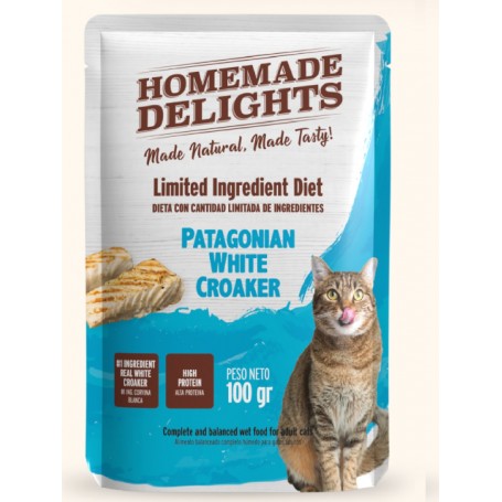 Homemade Delights Patagonian White Croaker Adult Cat X 100 Gr – Pack 12 Sobres